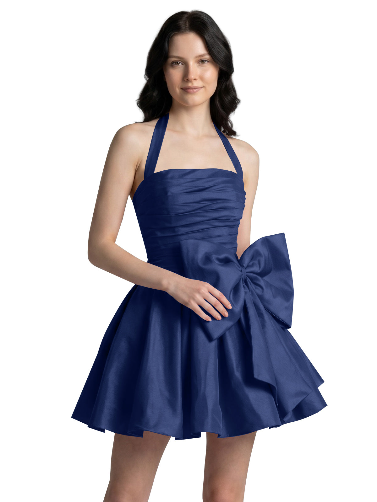 Halter Oversized Bow Mini Dress 
