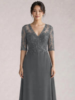 Lace Mother of the Bride Dress with Half Sleeves