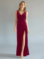 Velvet Bridesmaid Dress with Slit 