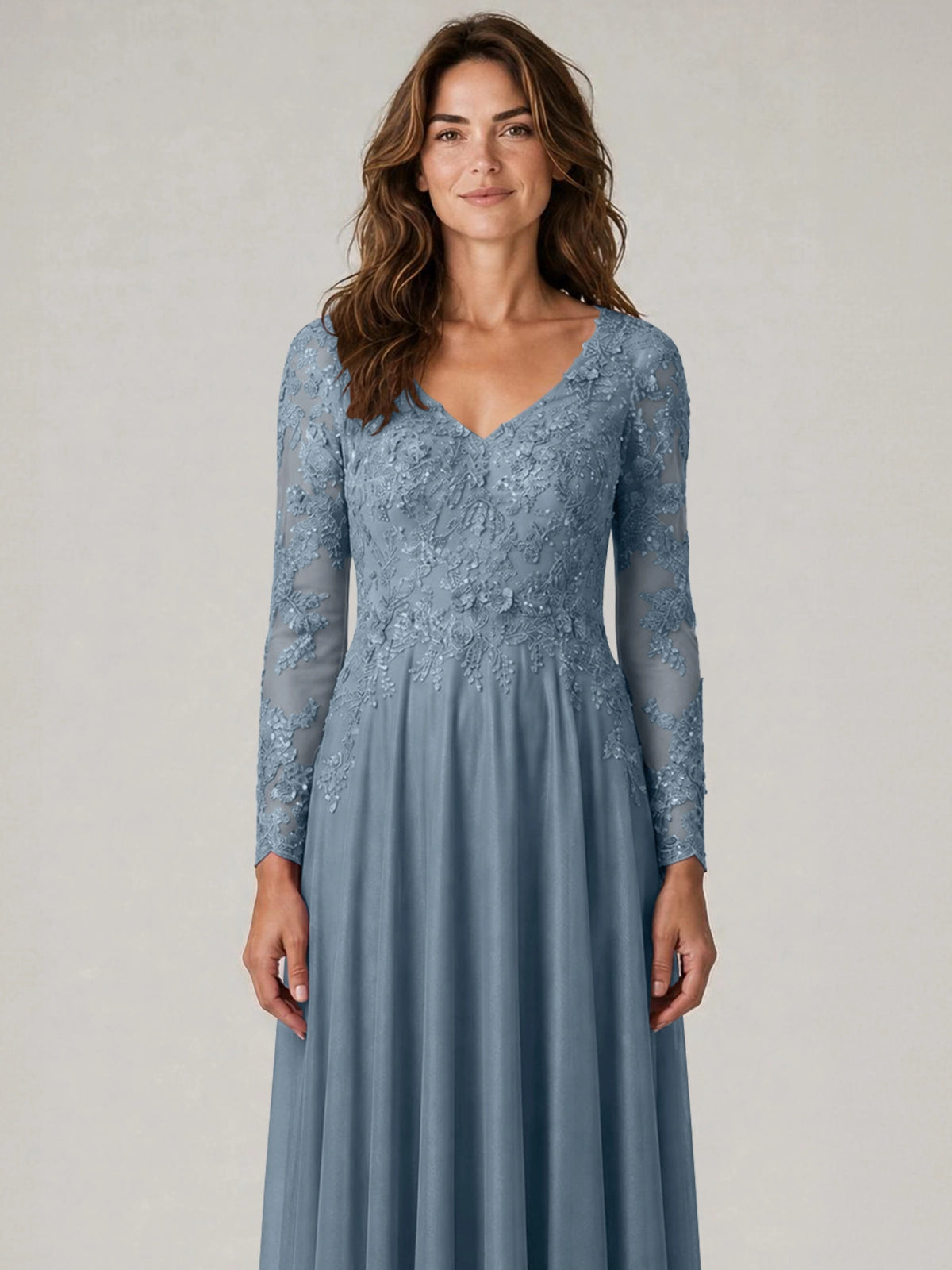 A-line Mother of the Bride Dress with Appliques