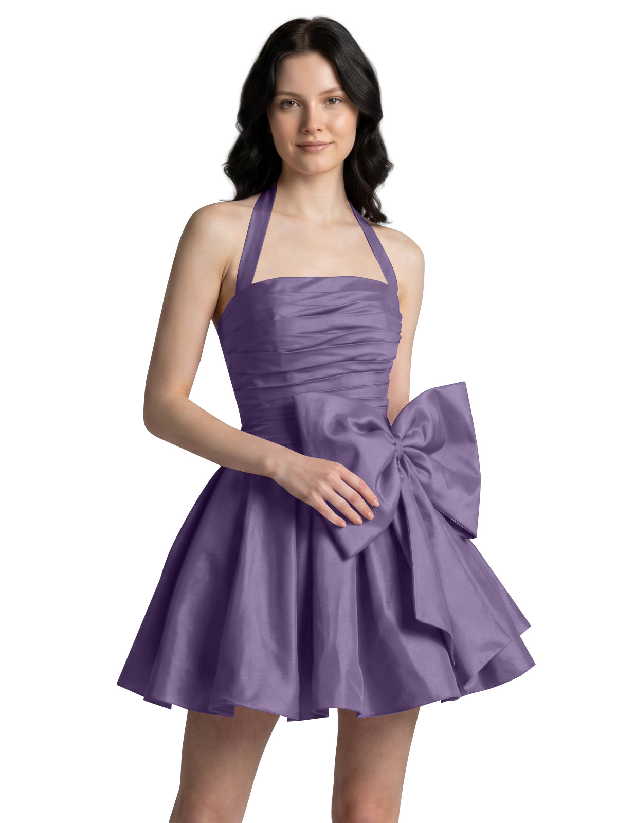 Halter Oversized Bow Mini Dress 