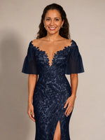 Mermaid Mother of the Bride Dress with V-neck 