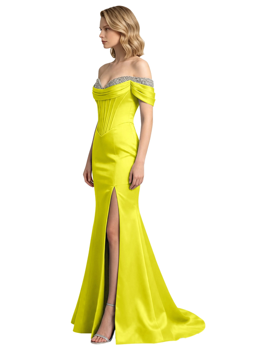 Corset Beaded Trumpet Prom Dress 