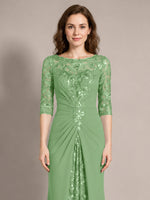 Lace Mother of the Bride Dress with Applique 