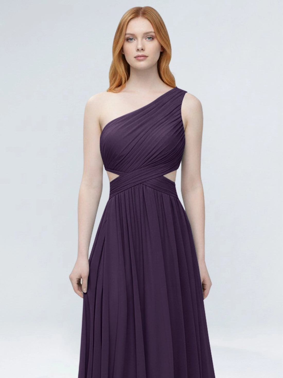 One-Shoulder Side Cut-Out Bridesmaid Dress 