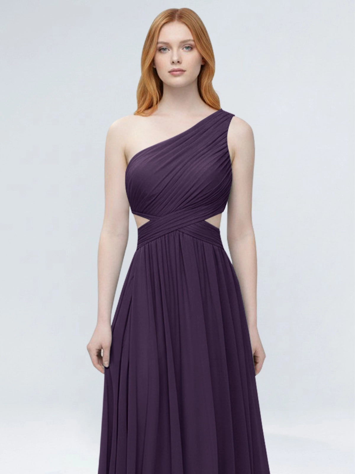One-Shoulder Side Cut-Out Bridesmaid Dress 