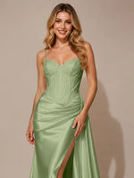 Silk-like Prom Dress with Appliques