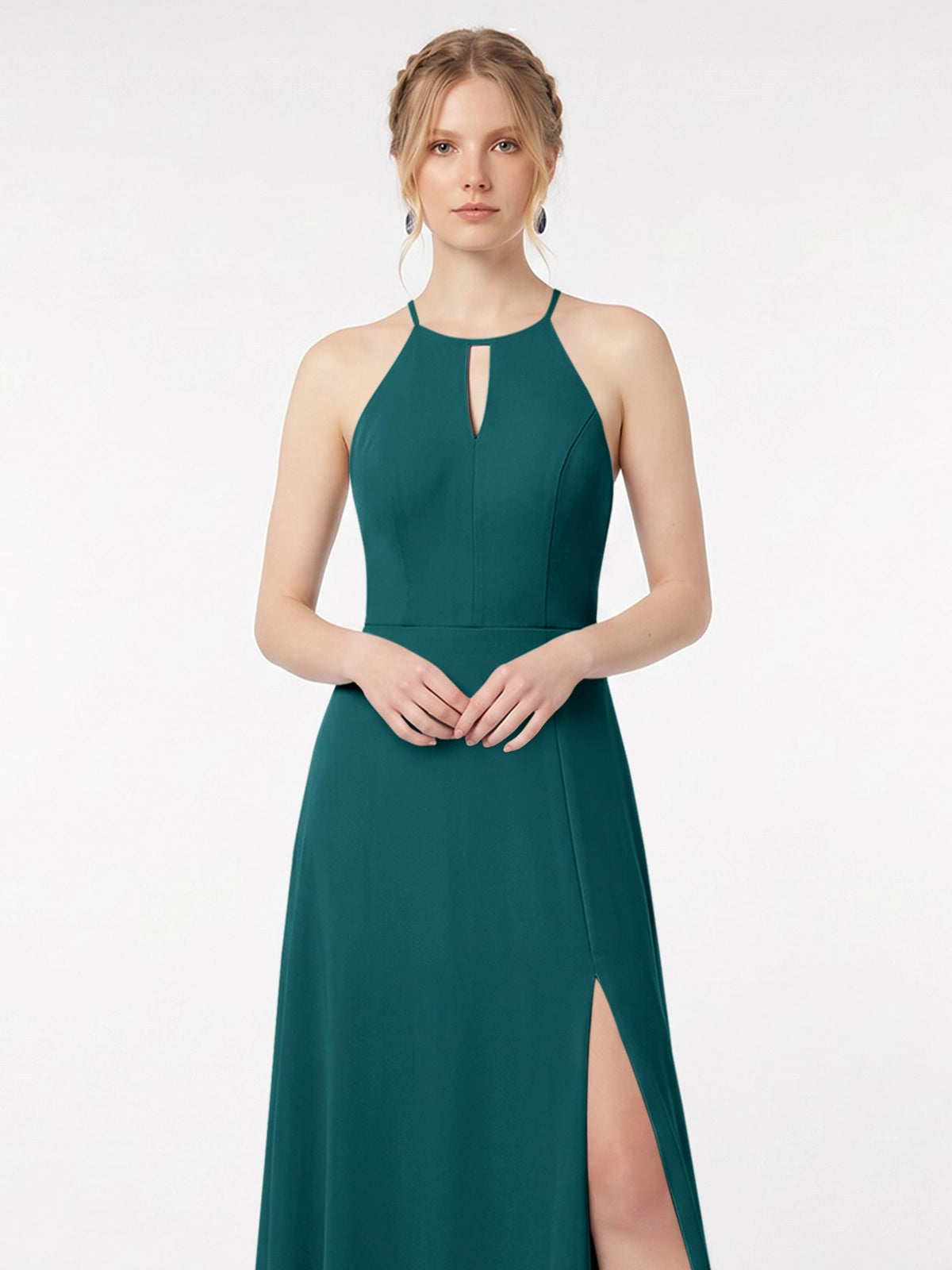 Chiffon Bridesmaid Dress with Halter 