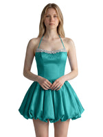 Beading Bubble Hem Mini Dress 
