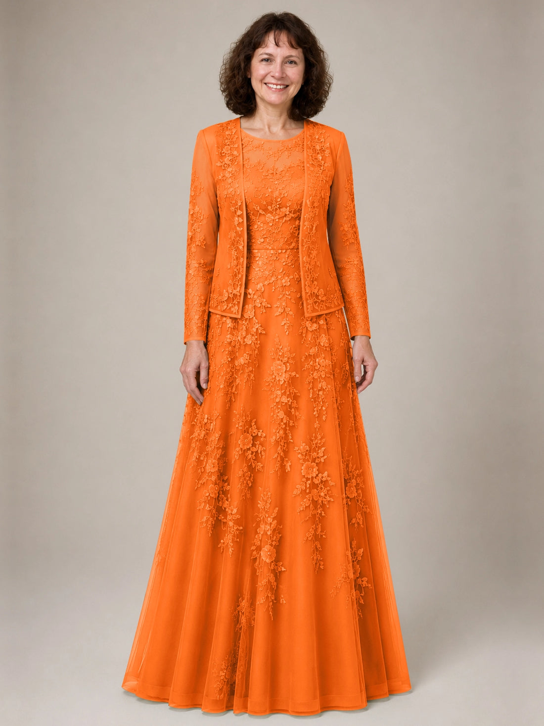 A-line Mother of the Bride Dress with Lace 