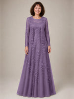 A-line Mother of the Bride Dress with Lace 
