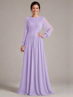 Chiffon Mother of the Bride Dress with Jewel Neckline 