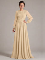 Chiffon Mother of the Bride Dress with Jewel Neckline 
