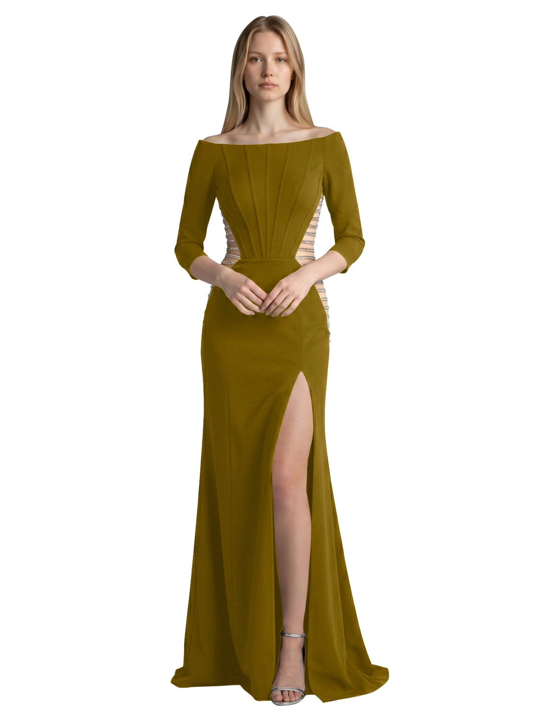 Side Cutout Slit Prom Dress 