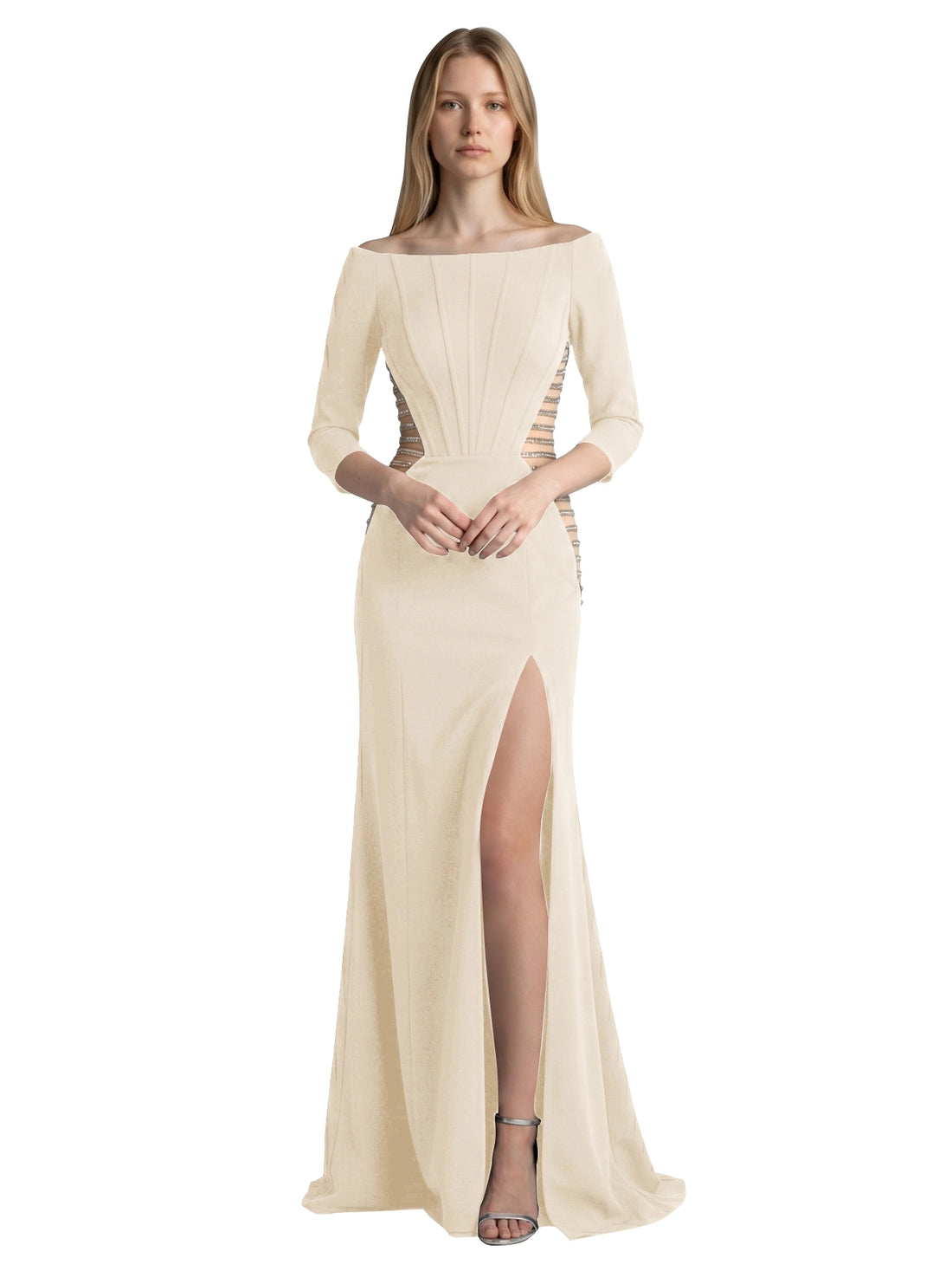 Side Cutout Slit Prom Dress 