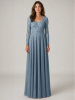 A-line Mother of the Bride Dress with Appliques