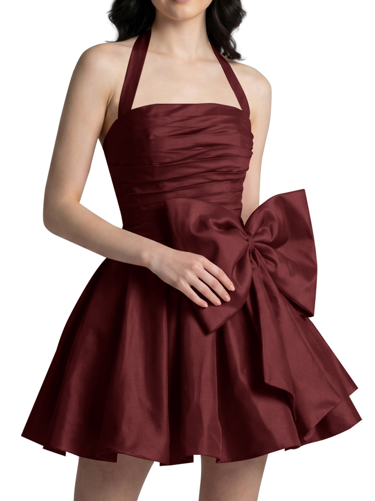 Halter Oversized Bow Mini Dress 