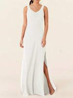 Chiffon Bridesmaid Dress with Slit 