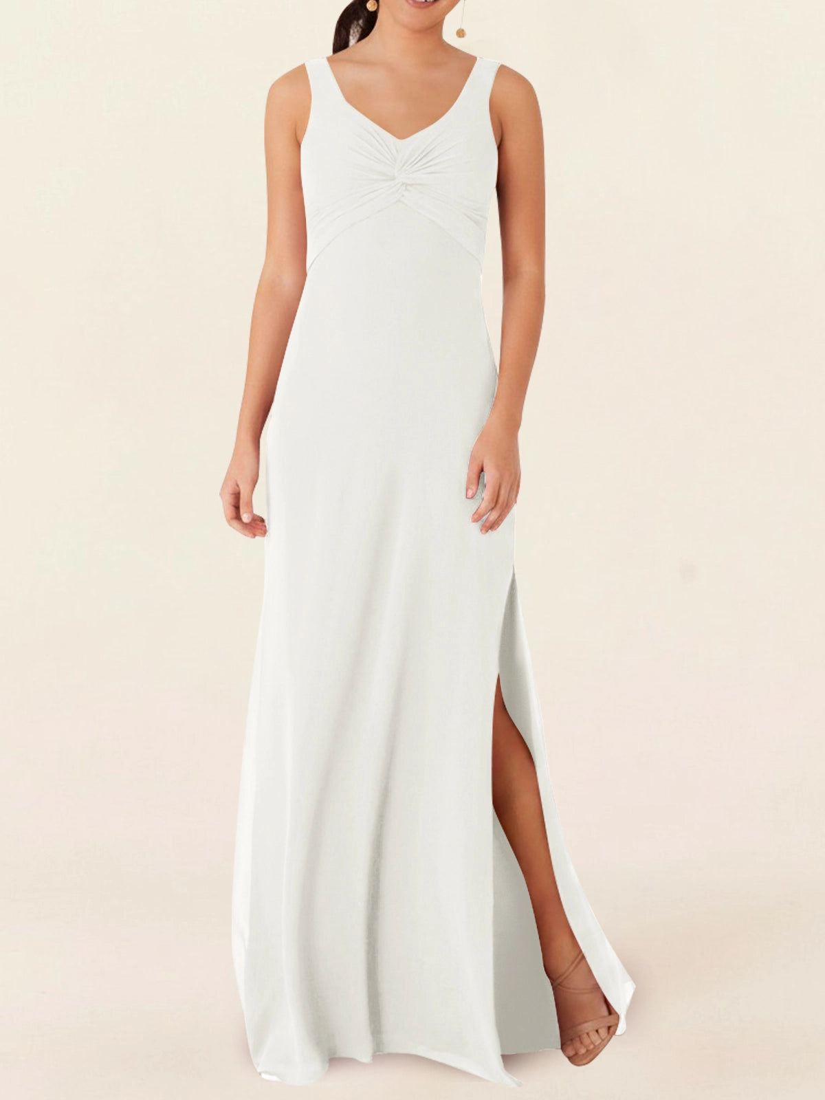 Chiffon Bridesmaid Dress with Slit 