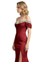 Corset Beaded Trumpet Prom Dress 