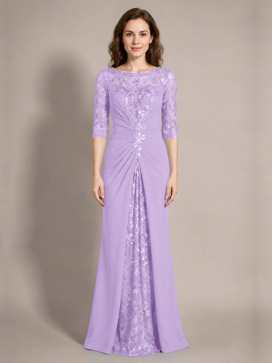 Lace Mother of the Bride Dress with Applique 