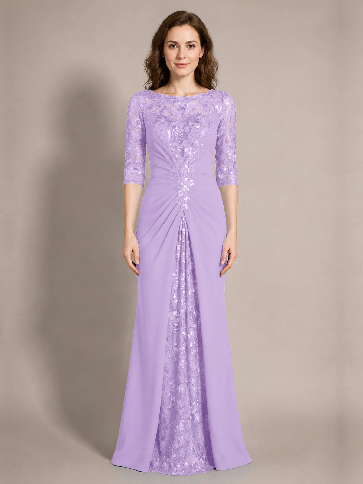 Lace Mother of the Bride Dress with Applique 