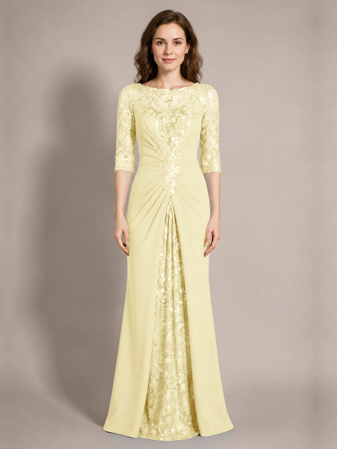 Lace Mother of the Bride Dress with Applique 