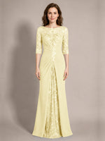 Lace Mother of the Bride Dress with Applique 