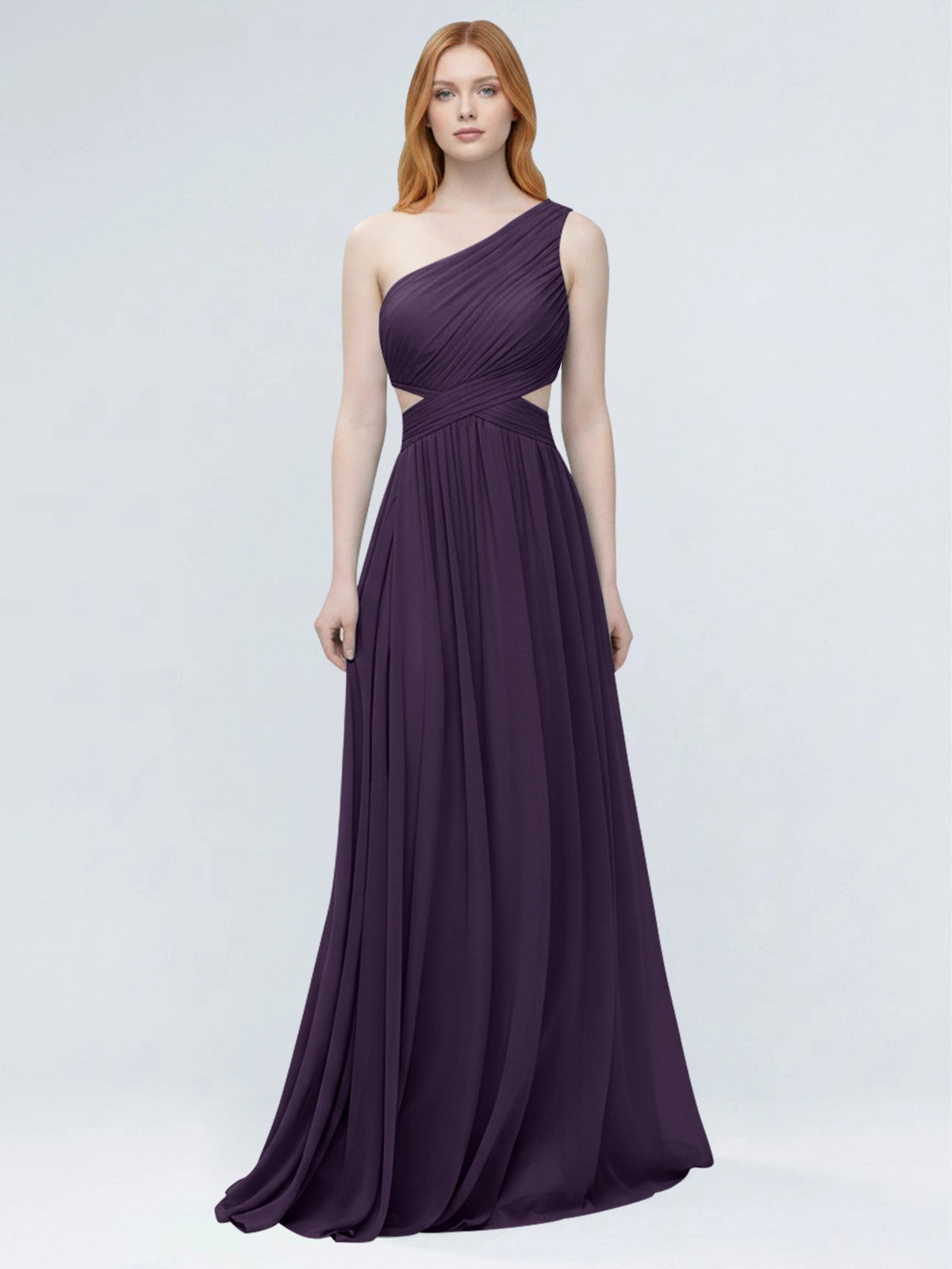 One-Shoulder Side Cut-Out Bridesmaid Dress 