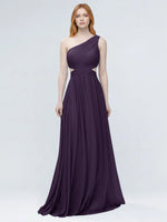 One-Shoulder Side Cut-Out Bridesmaid Dress 