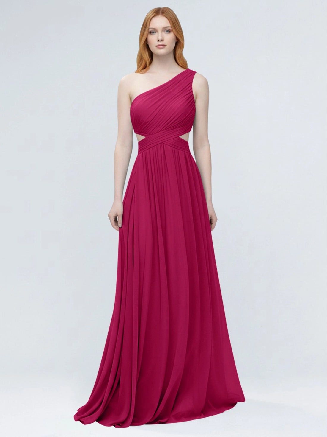 One-Shoulder Side Cut-Out Bridesmaid Dress 