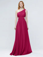 One-Shoulder Side Cut-Out Bridesmaid Dress 
