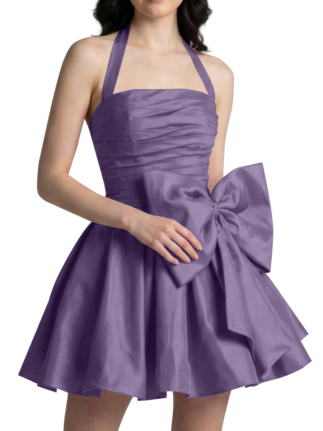 Halter Oversized Bow Mini Dress 