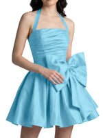 Halter Oversized Bow Mini Dress 