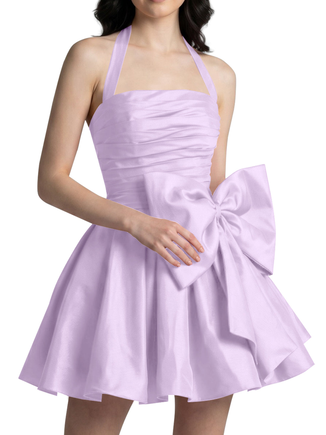 Halter Oversized Bow Mini Dress 