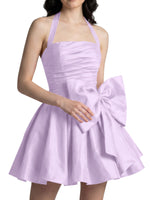 Halter Oversized Bow Mini Dress 