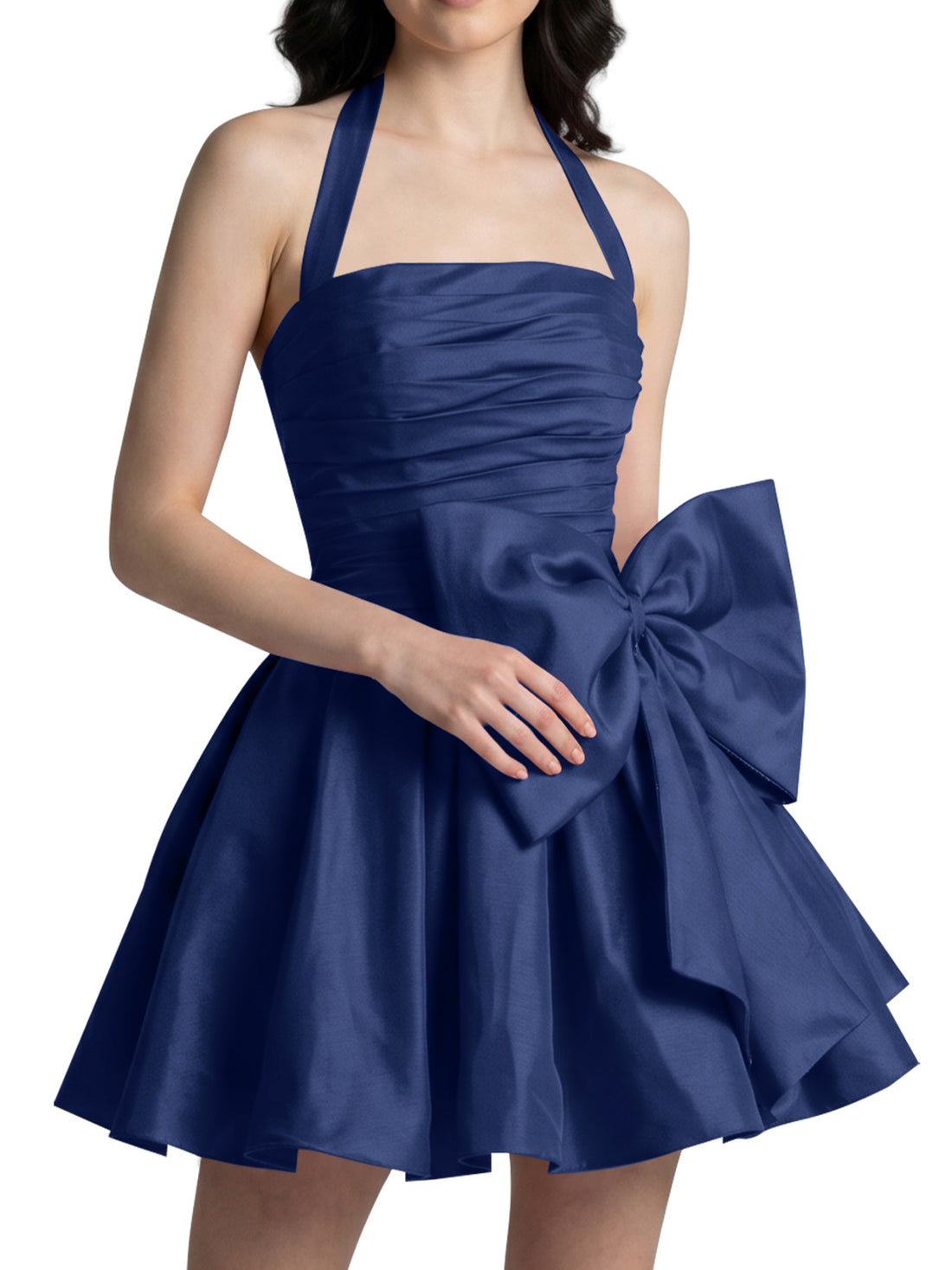 Halter Oversized Bow Mini Dress 