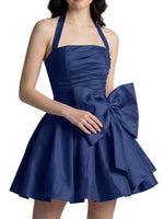 Halter Oversized Bow Mini Dress 