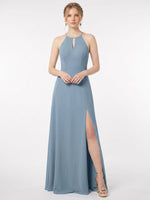 Chiffon Bridesmaid Dress with Halter 