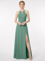 Chiffon Bridesmaid Dress with Halter 