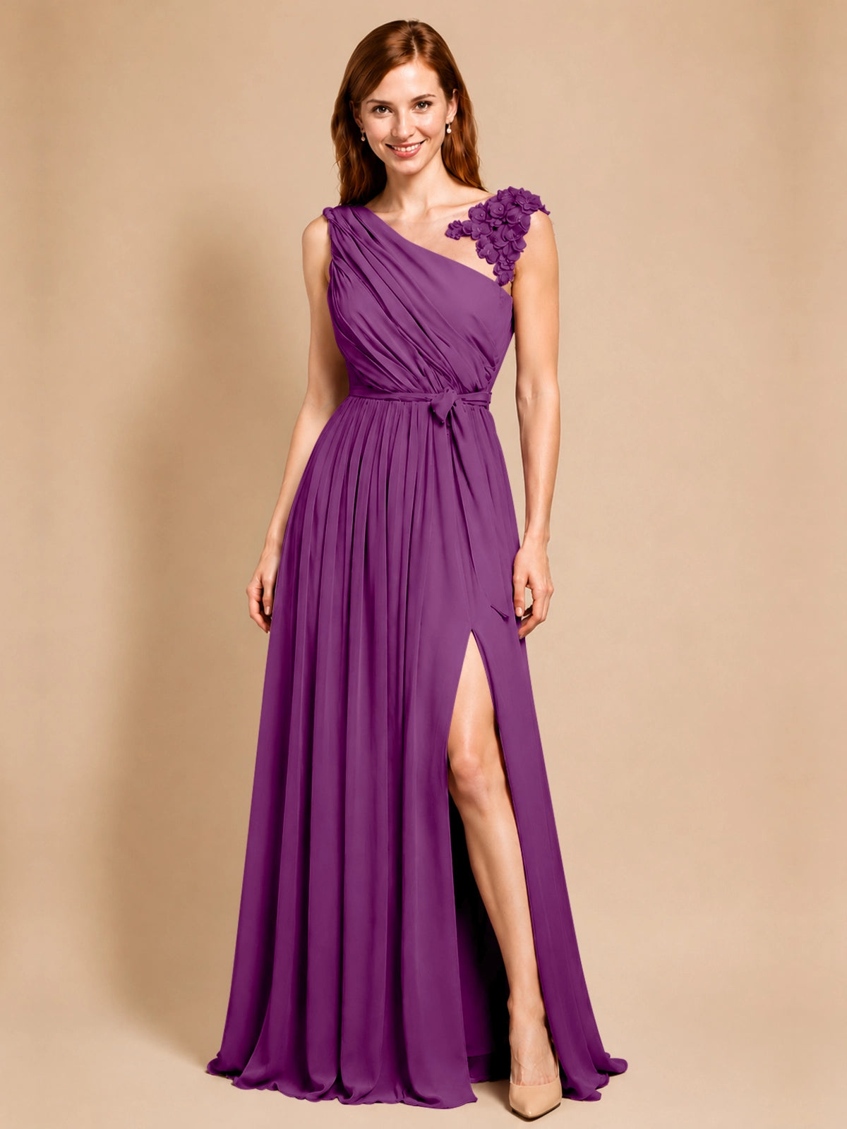 Chiffon Prom Dress with Appliques
