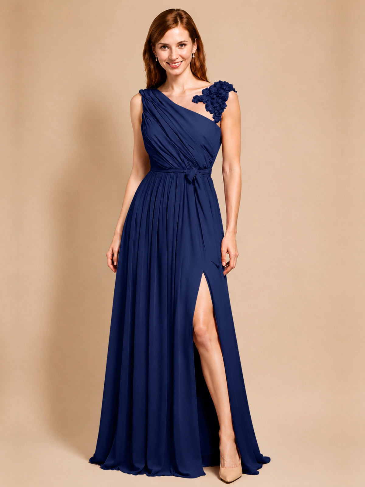 Chiffon Prom Dress with Appliques