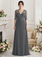 Lace Mother of the Bride Dress with Half Sleeves