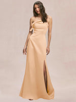 Satin Bow Accent Bridesmaid Dress 