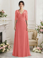 Lace Mother of the Bride Dress with Half Sleeves