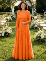 A-line Mother of the Bride Dress with Lace 