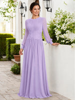Chiffon Mother of the Bride Dress with Jewel Neckline 