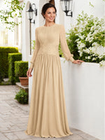 Chiffon Mother of the Bride Dress with Jewel Neckline 