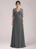 Lace Mother of the Bride Dress with Half Sleeves