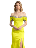 Corset Beaded Trumpet Prom Dress 
